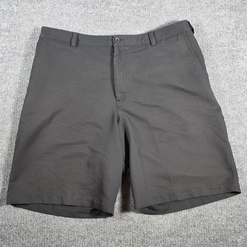 Nike Golf Fit Dry Shorts Mens 38 Gray Performance Athletic Flat Front Swoosh